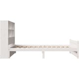 vidaXL Krevet s regalom za knjige bez madraca bijeli 90x190cm borovina | shoptok.hr