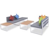 vidaXL 4-Dijelna vrtna garnitura s jastucima od aluminija i WPC-a | shoptok.hr