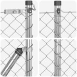  Stup za ogradu Srebrno 10 x 0,6 m (40 x 40 mm mreža) Čelik | shoptok.hr
