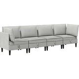  Set namještaja za dnevni boravak 4 pcs Svjetlosiva Tkanina | shoptok.hr