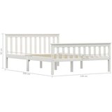  Posteljni okvir bel iz trdne borovine 140x200 cm | Shoptok.si
