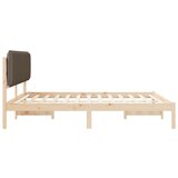  Krevetni okvir s tapiciranim uzglavljem Sivo-smeđa 200 x 200 cm - Smeđa i taupe 200 x 200 cm | shoptok.hr