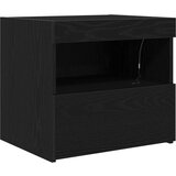  Nočna omarica z LED lučkami Črna bukev 50x40x45 cm, (22008246) | Shoptok.si