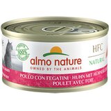 Ekonomično pakiranje Almo Nature HFC Natural 12 x 70 g - Piletina s pilećom jetricom | shoptok.hr