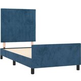 Posteljni okvir z vzglavjem temno moder 100x200 cm žamet, (20904949) | Shoptok.si