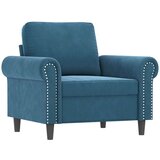  4-dijelni set sofa s jastucima plavi baršunasti - Plava S osloncem za noge | shoptok.hr
