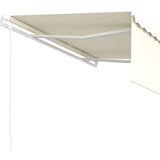 vidaXL Avrtomatsko zložljiva tenda s senčilom 4x3 m krem | Shoptok.si