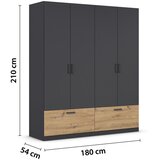 Boxxx OMARA ZA OBLAČILA, siva, hrast artisan Slike