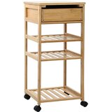  Kuhinjska Kolica s Kotačima Prirodna 37 x 36 x 80 cm Bambus | Eponuda.com