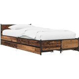  Okvir kreveta s uzglavljem s ladicama Staro drvo 80 x 200 cm | Eponuda.com