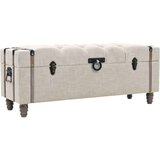 3 Set kom klupe za pohranu od masivnog drva i čelika 112 x 37 x 45 cm | shoptok.hr
