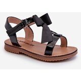 Boto Black Patent Children's Sandals with Bow on Velcro Joratia | ePonuda.com