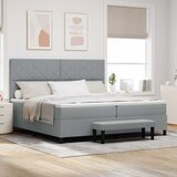  Krevet s opruga kutije Svijetlo siva 200 x 200 cm tkanina Slike