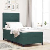 Box Postelja s škatlastim vzmetenjem z vzmetnico temno zelena 80x200 cm žamet, (22053943) | Shoptok.si