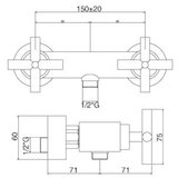 Paffoni QTV168D Cruz stenska armatura za tuš s tuš setom | Shoptok.si