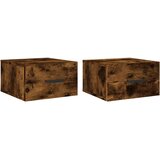 Maison Chic Stenski Dvo delni komplet Nočne omarice - Nočne mize dimljeni hrast 35x35x20 cm, (21687054) Cene