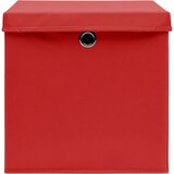  Kutije za pohranu s poklopcima 4 kom crvene 32x32x32 cm tkanina | Eponuda.com