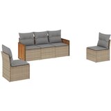 Maison Chic Seti vrtnega pohištva - Vrtna garnitura - Vrtni pohištvo set 5-delna z blazinami bež poli ratan, (21818678) | Shoptok.si