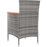  Zunanja jedilna garnitura 5-delna z blazinami poli ratan siva, (20675552) | Shoptok.si