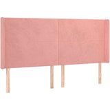  Uzglavlje s ušima ružičasto 163x16x118/128 cm baršunasto | shoptok.hr