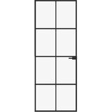 Sobna vrata crna 76 x 201,5 cm kaljeno staklo i aluminij tanka | shoptok.hr