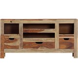 vidaXL Komoda siva 100 x 30 x 50 cm od masivnog drva šišama | shoptok.hr