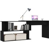 vidaXL Kutni radni stol crni 200 x 50 x 76 cm od iverice | shoptok.hr