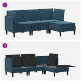  Komplet pohištva za dnevno sobo z blazino 4 pcs Modra Žamet, (5000272736) | Shoptok.si