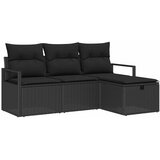  Set sofe s jastukom s pohranom 4 pcs Crna poliratan | shoptok.hr