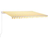  Ročno zložljiva tenda z LED lučmi 450x300 cm rumena in bela - - Rumena - 32.12 - 450 x 300 cm - 2025- | Shoptok.si