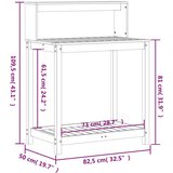 Miza za sajenje s policami 82,5x50x109,5 cm borovina | Shoptok.si