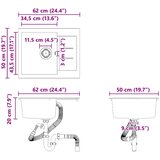  Umivaonik Bež 620 x 500 mm 80% kvarc i 20% smola | shoptok.hr