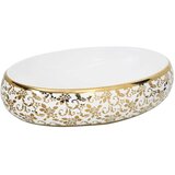 Nadgradni Nadpultni umivalnik bel in zlat ovalni 59x40x15 cm ke | Shoptok.si