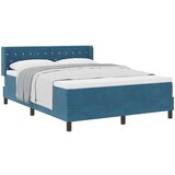 vidaXL Box Spring Krevet s Madracem Tamnoplavi 140x190 cm Baršun | shoptok.hr