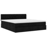  Otomanski krevet s madracem i LED crni 180x200cm od tkanine | Eponuda.com