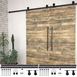 vidaXL Komplet opreme za drsna vrata 2 kosa 200 cm jeklo črne barve | Shoptok.si