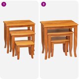  Nesting bočni stolovi 3 pcs Prirodna Čvrsto mahagonijsko drvo | shoptok.hr