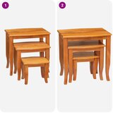  Nesting stranske mize 3 pcs Naravna Masivni mahagonijev les, (5000201823) | Shoptok.si