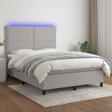  box spring s madracem LED svjetlosivi 140x190 cm tkanina | shoptok.hr