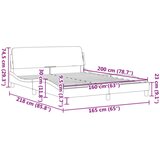  Okvir za krevet s uzglavljem krem 160 x 200 cm od tkanine | shoptok.hr