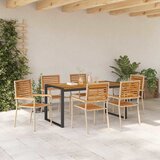  Vrtni set za objed 7 pcs Bež i smeđa poliratan | shoptok.hr