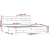 Metalni Kovinski posteljni okvir brez vzmetnice dimljen hrast 200x200cm, (21610835) | Shoptok.si