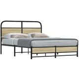 vidaXL Posteljni okvir brez vzmetnice 120x190 cm sonoma hrast inž. les Cene