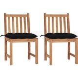 Maison Chic Vrtni stoli - Stol za vrt 2 kosa z blazinami trdna tikovina JS1434, (21877851) | Shoptok.si