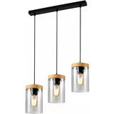 Candellux Lighting Crna/u prirodnoj boji viseća svjetiljka sa staklenim sjenilom ø 12 cm Wels –