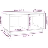  Klubska mizica siva 80×50×40 cm trdna borovina, (20715588) | Shoptok.si