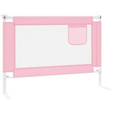 vidaXL Sigurnosna ograda za dječji krevet ružičasta 90 x 25 cm tkanina | shoptok.hr