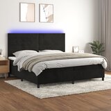  The Living Store Box spring postelja z vzmetnico LED črna 200x200 cm žamet - Box Spring Postelja, (21449073) Cene