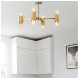 Elstead MARVELE8-AB-OPAL - Luster na štangi MARVELE 8xE14/40W/230V zlatni Cene