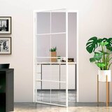 Sobna vrata bijela 93x201,5 cm kaljeno staklo i aluminij tanka | shoptok.hr